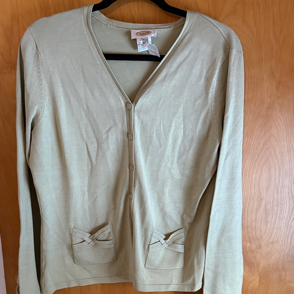 Women's light green Cardigan Sweater set